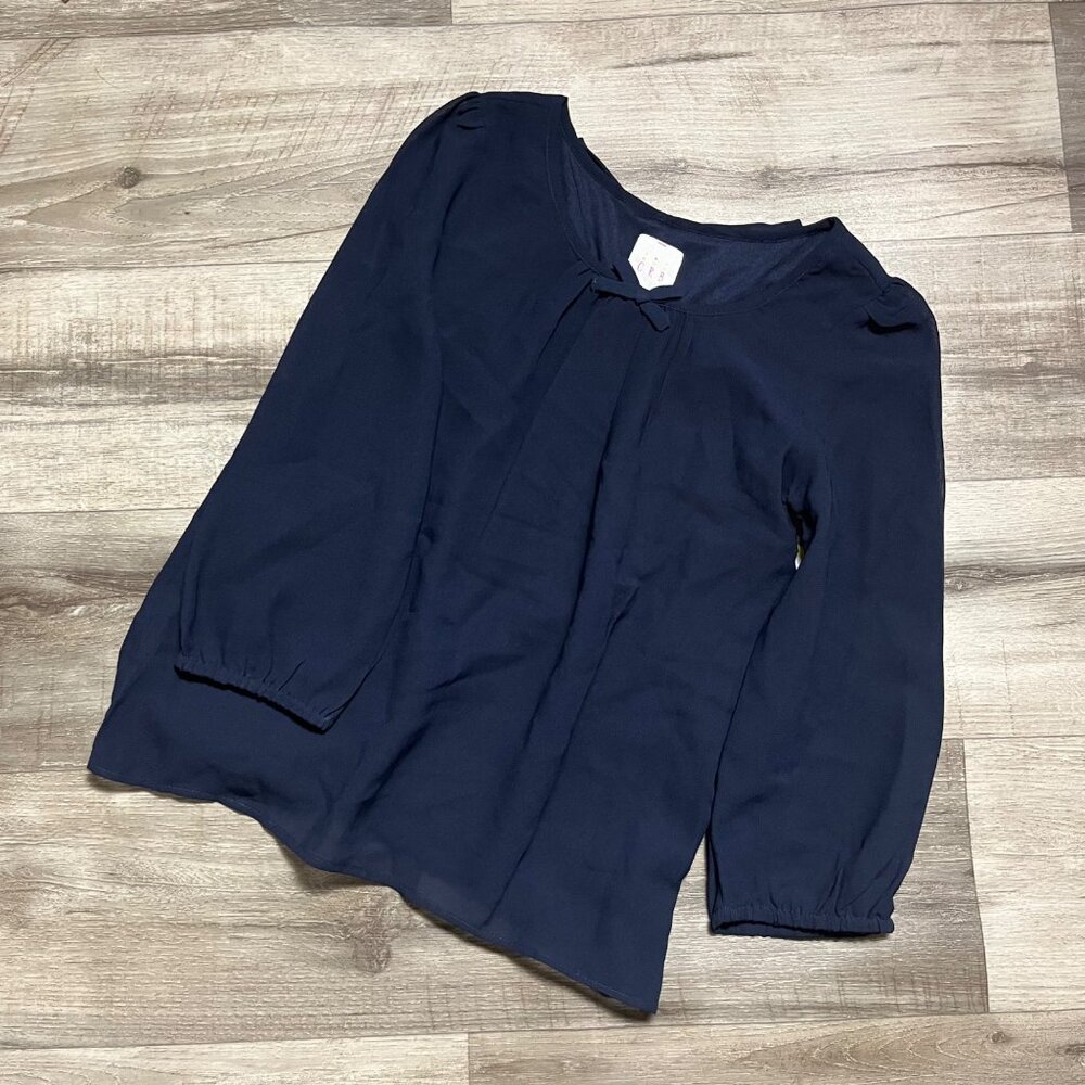 CRB Long Sleeve Blouse Shirt Navy Blue NWT Youth Girl Size M 10/12